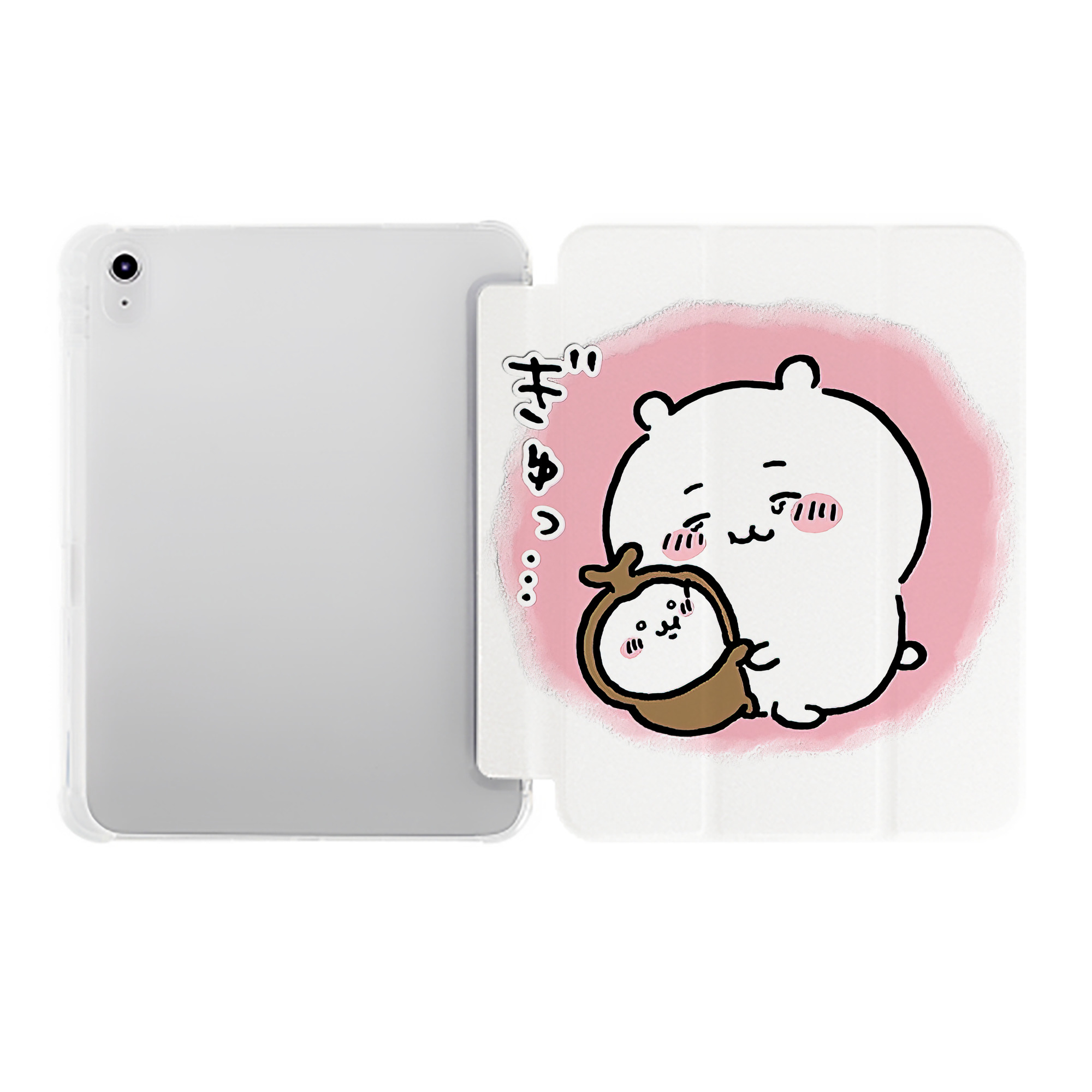 （画像用） ちいかわ ちいかわ Chii-kawa chiikawa IPad ケース ペン収納付き 三つ折りスタンド PUレザー×シリコン 対応機種9.5/10.5/10.9インチ